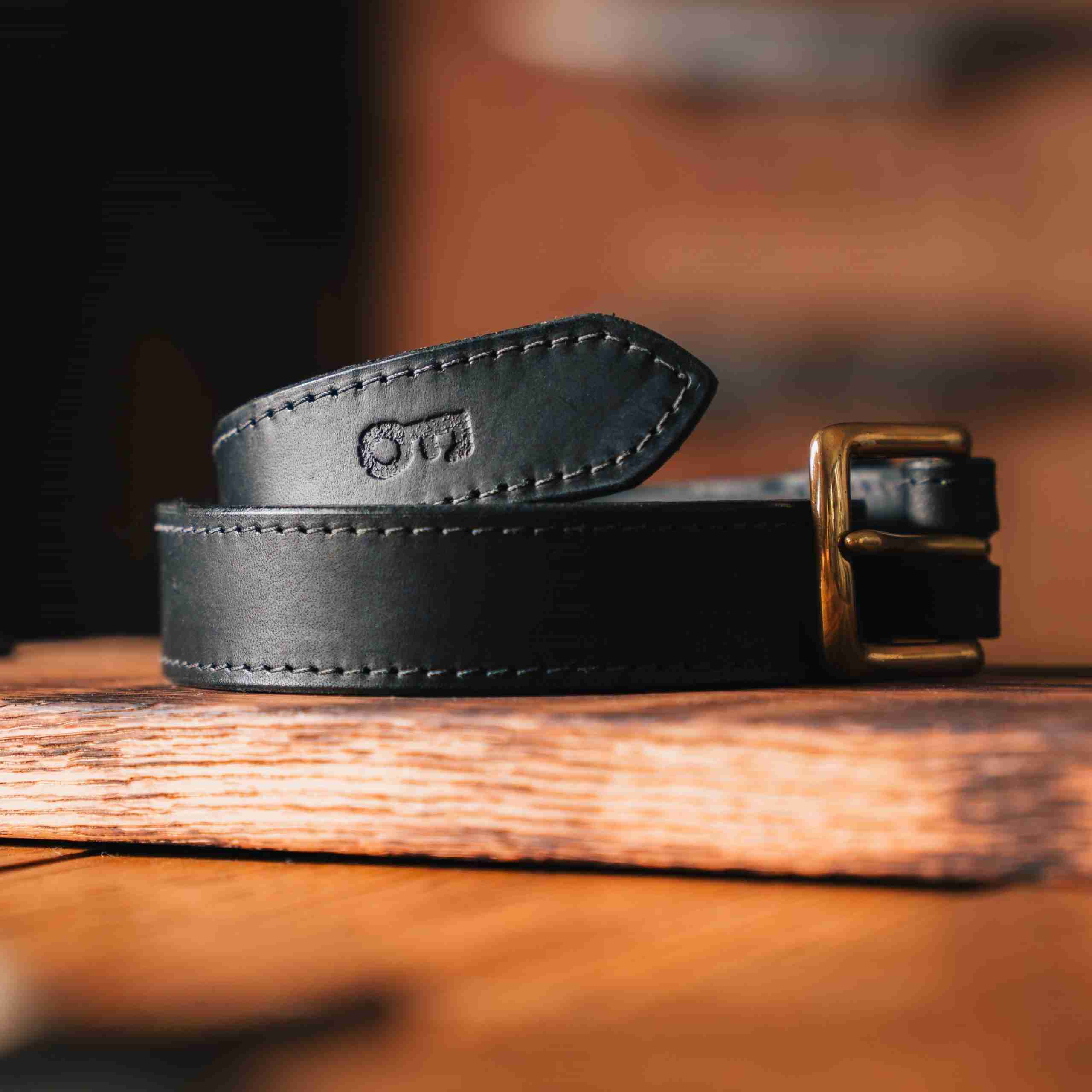 Black branded belt