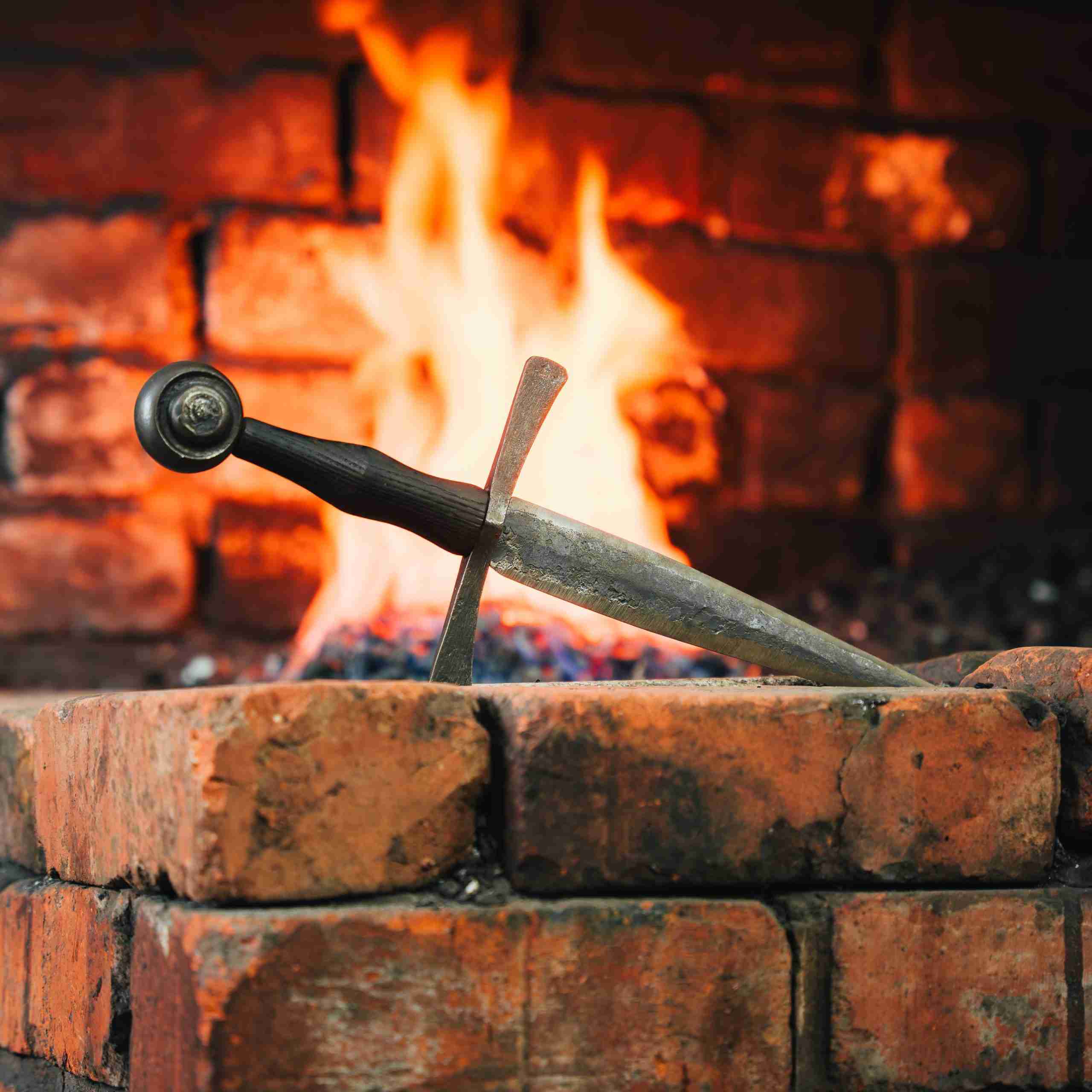 Dagger photo by fire