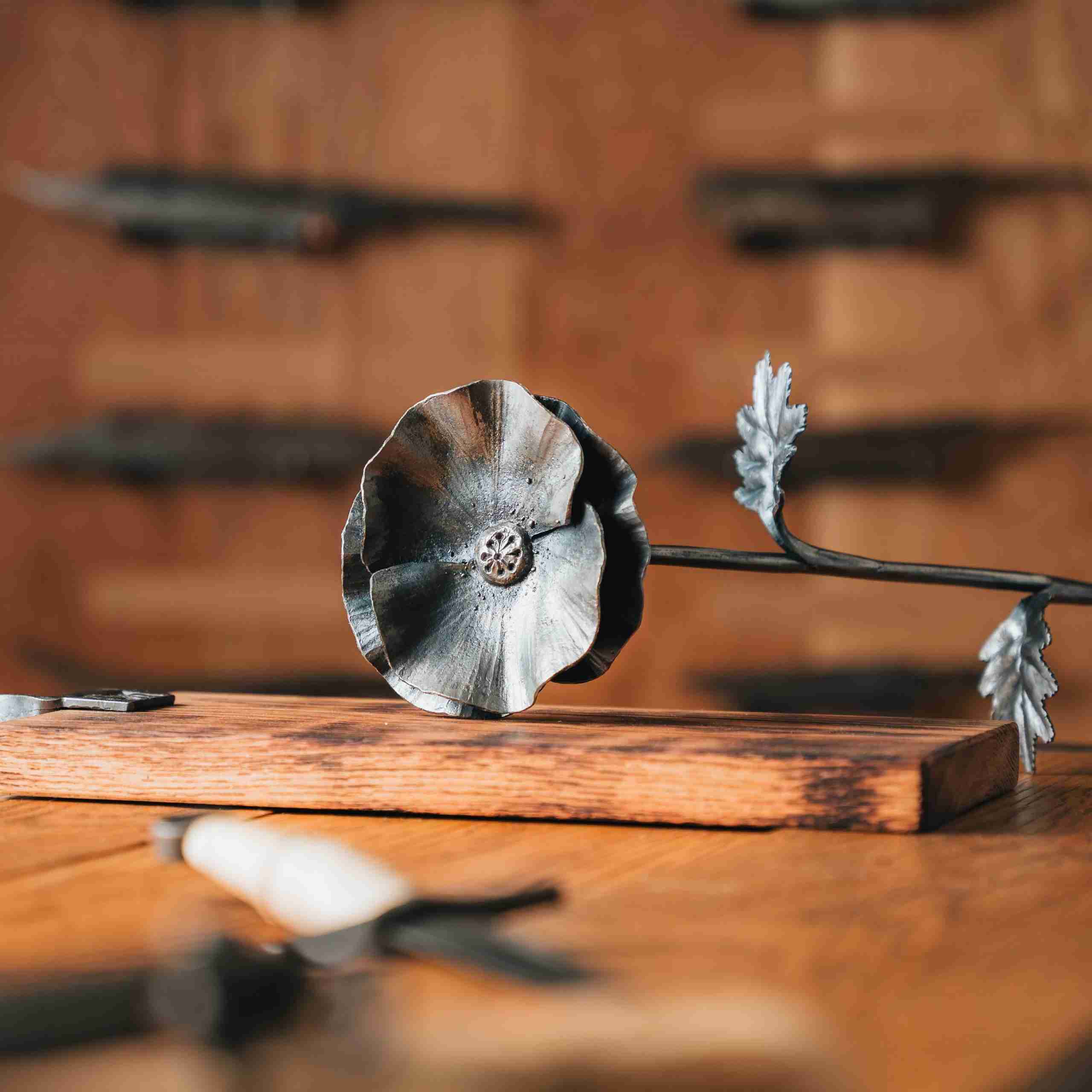 Handmade metal poppy