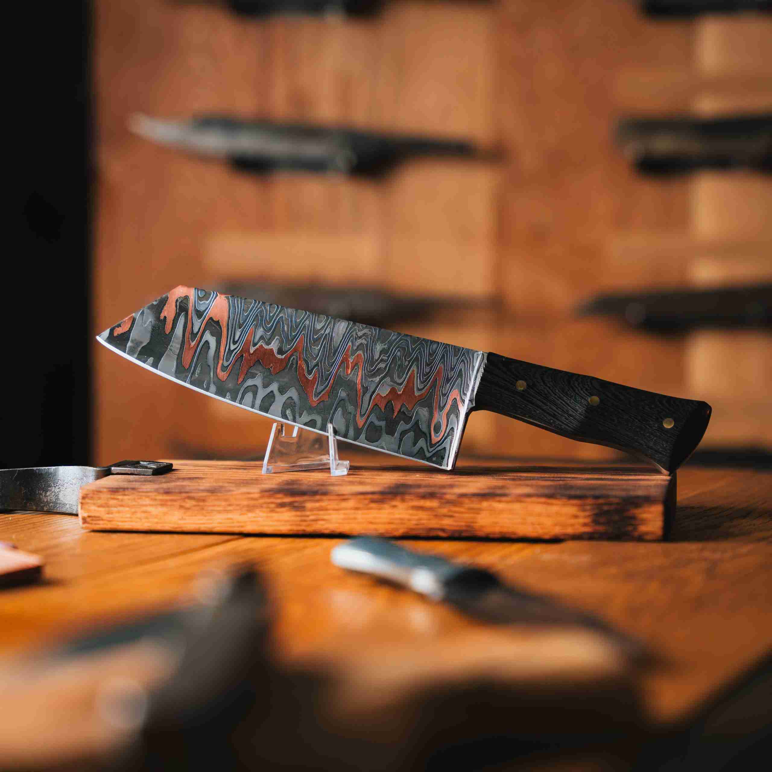 Bunka Damascus cu-mai knife