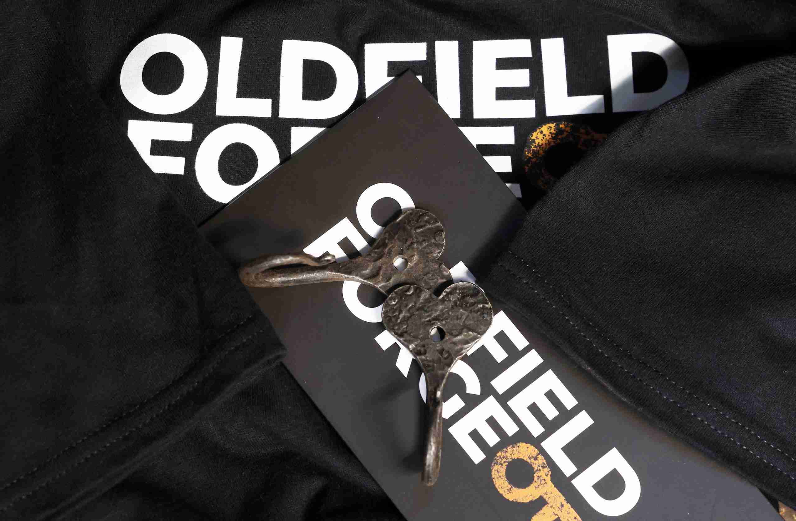 Oldfield Forge T-shirt, two handmade hooks and postal voucher