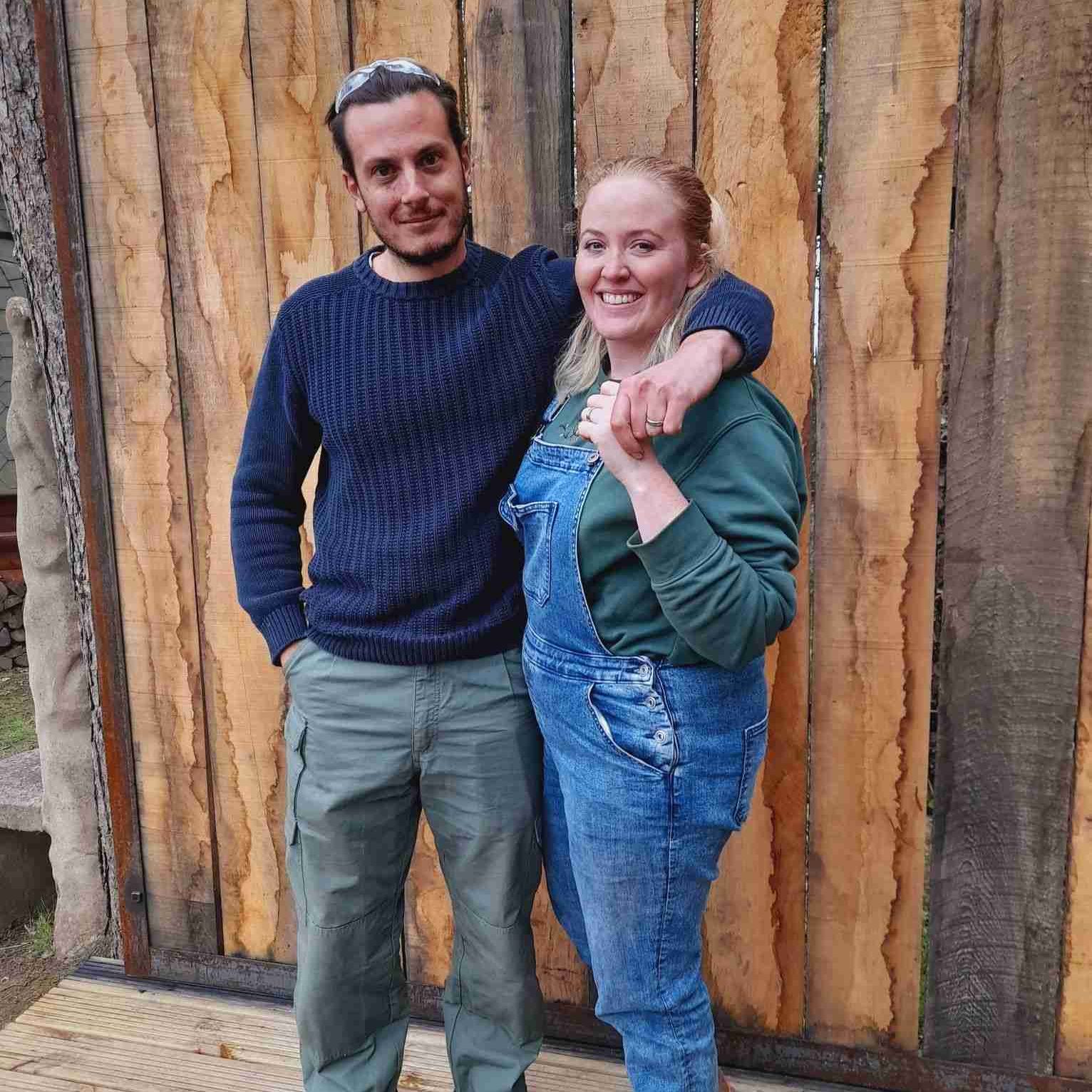 Couple on photo board