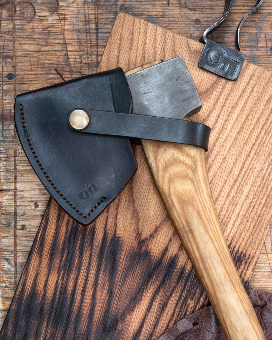 Axe Sheath with chopping board.